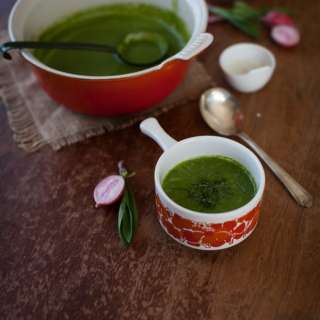 Spring Ramp, Radish & Spinach Soup