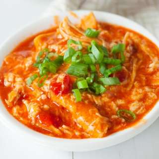 Crock pot Buffalo Chicken Enchilada Casserole
