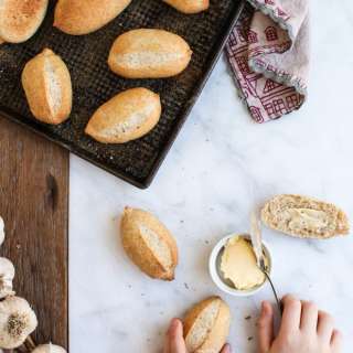 Mini Garlic-Oregano Bolillo Buns