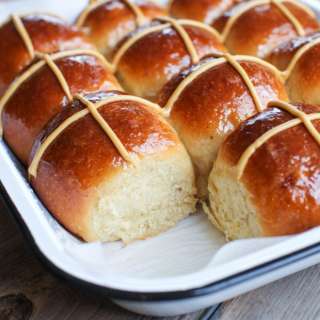 Overnight Maple Hot Cross Buns