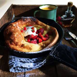 Strawberry Cinnamon Dutch Baby Pancake