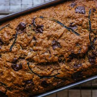 Whole-Wheat Zucchini Bread with Cinnamon & Dark Chocolate Chunks