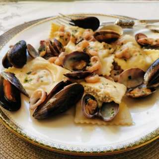 Homemade Baked Fish Ravioli from Liguria