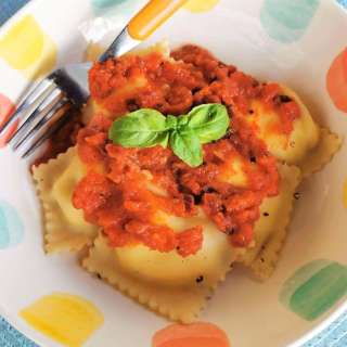 Sardinian Ricotta Ravioli with Saffron and Lemon.