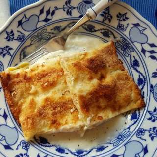 Homemade smoked salmon cannelloni