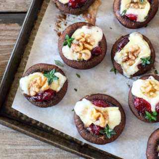 Brie & Cranberry Stuffed Mushroom Bites