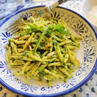 Trofie with rocket (arugula) pesto