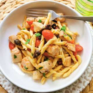 Strozzapreti with swordfish
