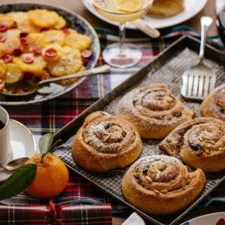 Overnight Spiced Stollen Swirl Buns