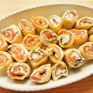 Baked Smoked Salmon Pasta Rosettes (rolls)