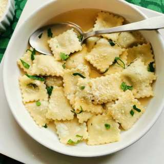 Homemade Italian Meat Ravioli (Agnolotti).