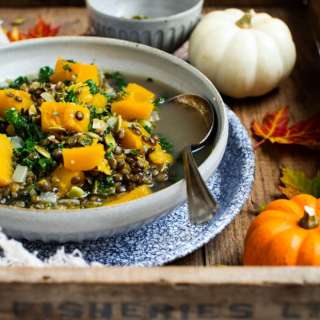 Simple Lentil, Pumpkin and Kale Soup