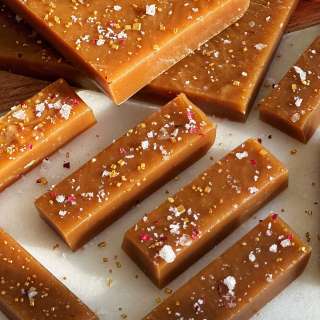 Homemade Salted Caramels with Nutmeg