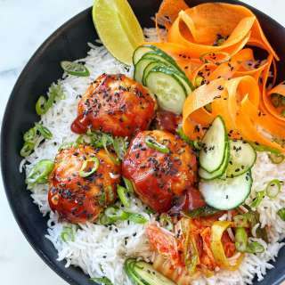Chicken Meatball Rice Bowls