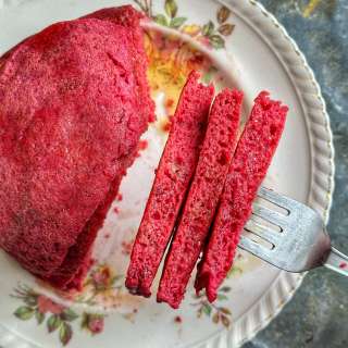 Fluffy Beet Buckwheat Pancakes