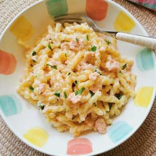 Creamy Smoked Salmon Pasta.
