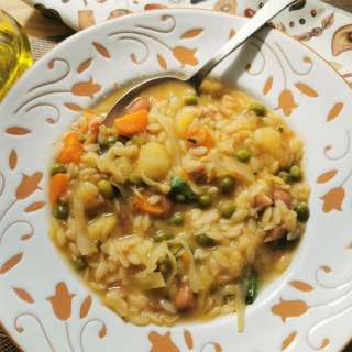 Minestrone Milanese with rice or pasta.
