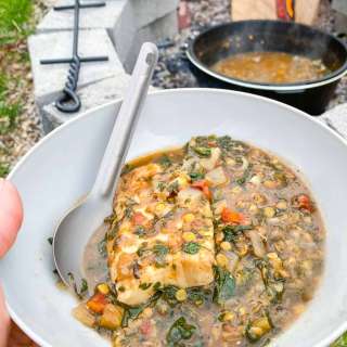 Campfire Fish Lentil Stew