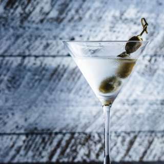Martini with Blue Cheese Stuffed Olives