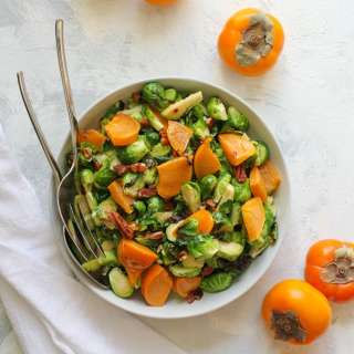 Roasted Brussels Sprouts Salad with Persimmons