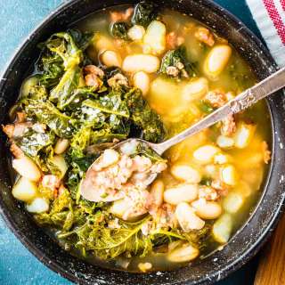 Spicy Sausage Potato Kale Soup