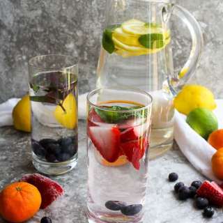 Infused Water with Herbs, Citrus, + Fruit