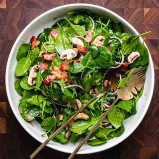 Spinach Salad with Hot Bacon Dressing