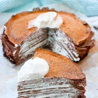 Chocolate Crêpe Cake with Bourbon