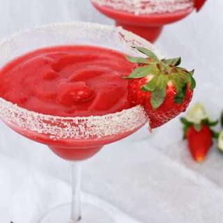 Frozen Strawberry Rhubarb Margaritas