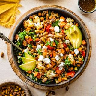 Roasted Veggie Grain Bowl with Balsamic Dressing