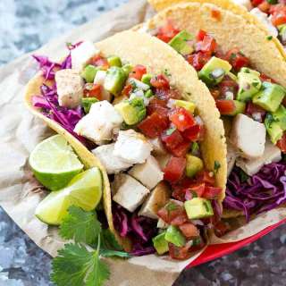Chicken Tacos with Avocado Salsa