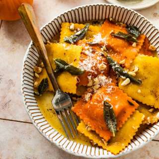 Pumpkin Ravioli with Sage Brown Butter Sauce Recipe