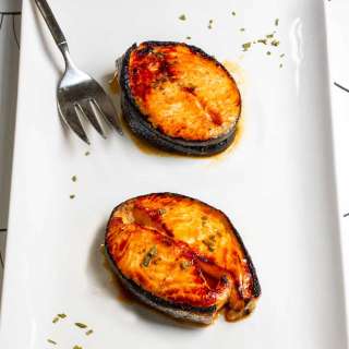 Broiled Salmon Steaks with Teriyaki Sauce