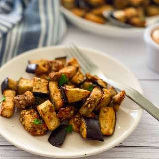 Healthy Air Fryer Eggplant [Oil Free]