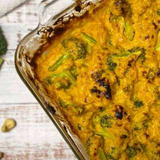 Cheesy Vegan Broccoli Rice Casserole [Oil Free]