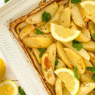 Roasted Vegan Greek Lemon Potatoes