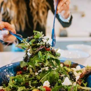 Berry Goat Cheese Salad with Honey Citrus Dressing