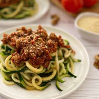 Vegan Zucchini Noodles w/ Bolognese Sauce