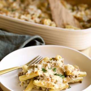 Creamy Sausage Baked Ziti "White Baked Ziti"