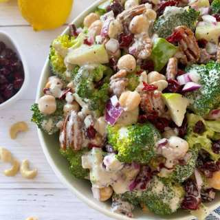 Cranberry Broccoli Salad w/ Poppy Seed Dressing [Oil Free]