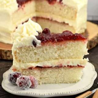 White Cake with Cranberry Filling