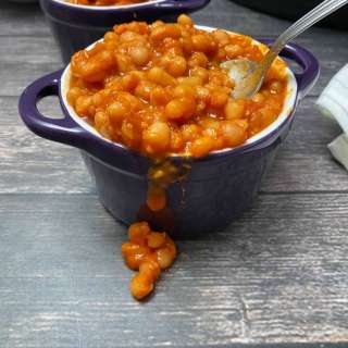Smoky Slow Cooker Baked Beans (You won’t miss the meat!)