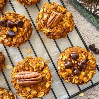 Vegan Pumpkin Oatmeal Cookies [No Oil]
