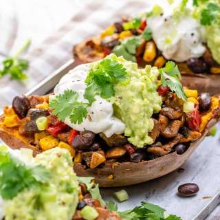 Healthy Taco Stuffed Sweet Potatoes (Vegetarian)