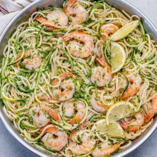 Healthy Lemon Shrimp Pasta Recipe With Zoodles
