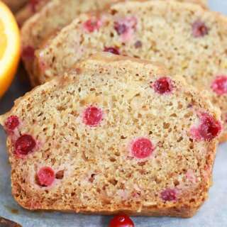Vegan Cranberry Orange Bread w/ Sweet Orange Glaze