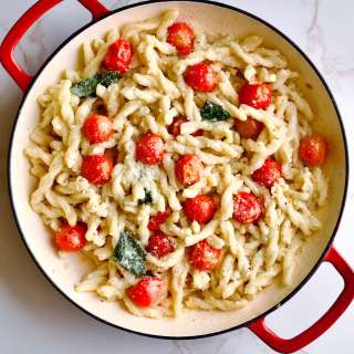 Creamy Gemelli Pasta with Tomatoes and Mascarpone
