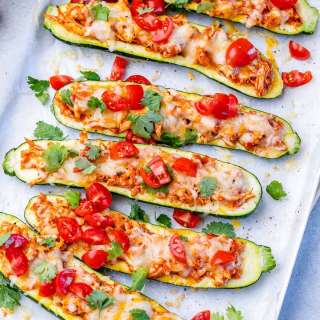 Enchilada Stuffed Zucchini Boats