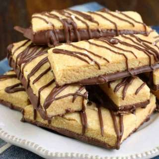Dark Chocolate Peanut Butter Shortbread Cookies