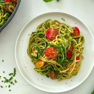 Pesto Zucchini Pasta [Zoodles]